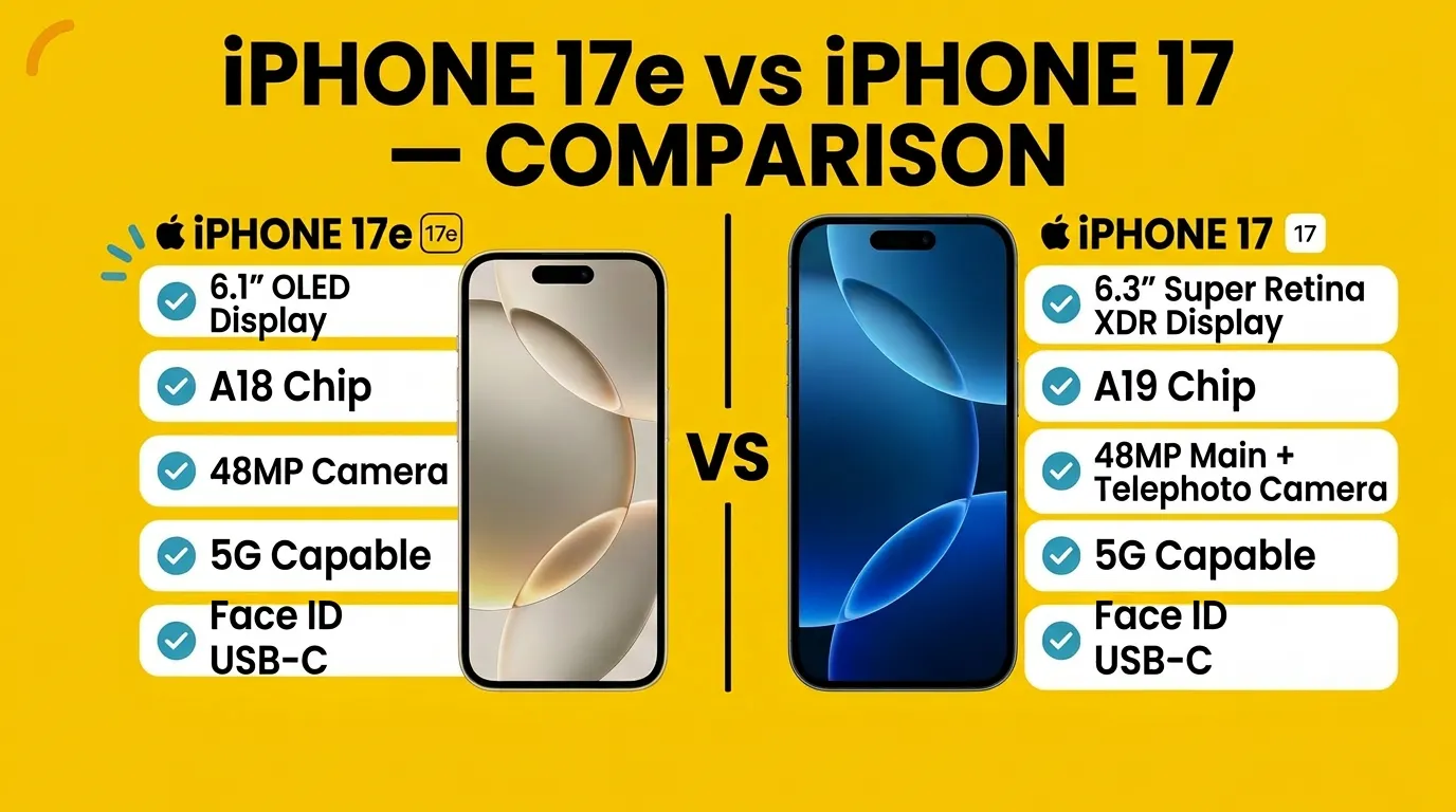 iPhone 17e vs iPhone 17 Comparison